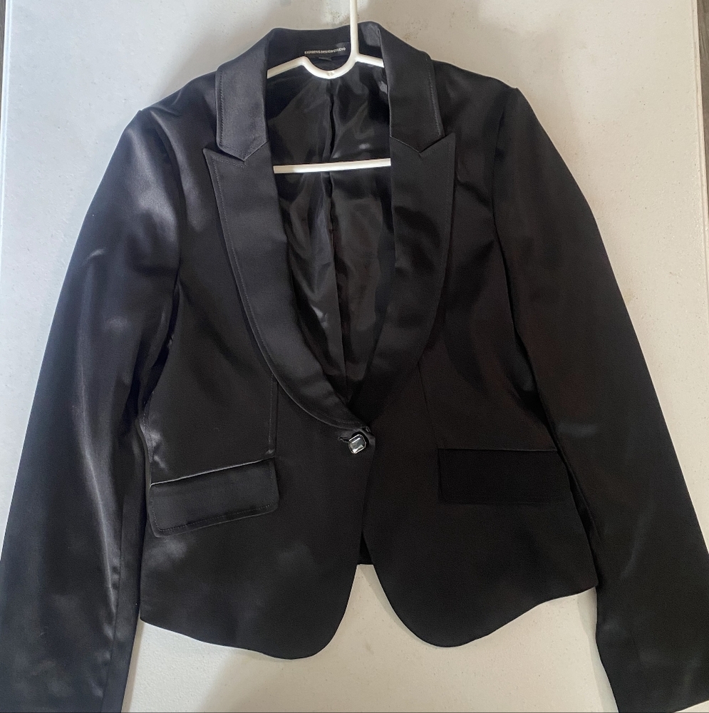 Express Black Satin Blazer